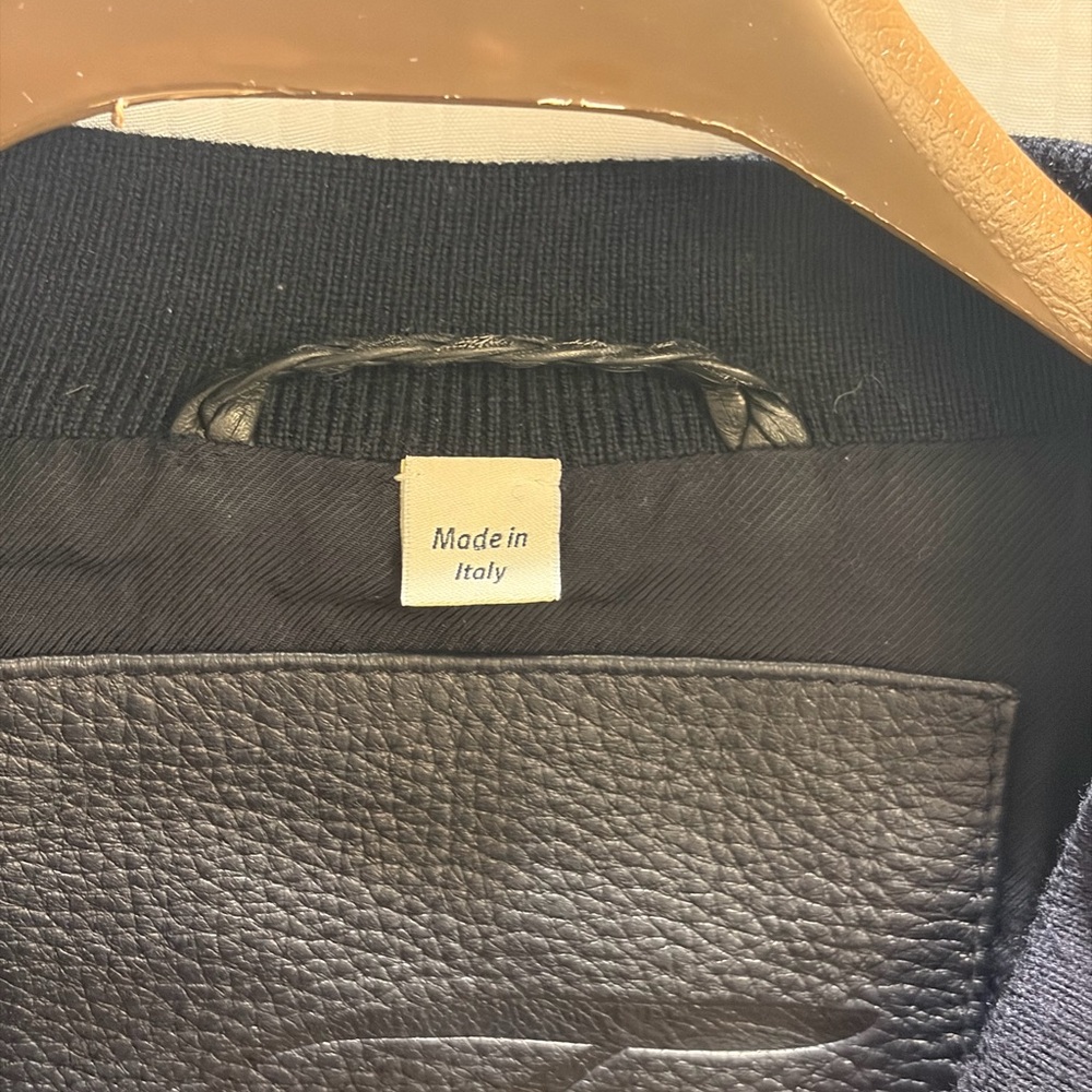 Italian Leather Bomber Jacket - Picture 6 of 7
